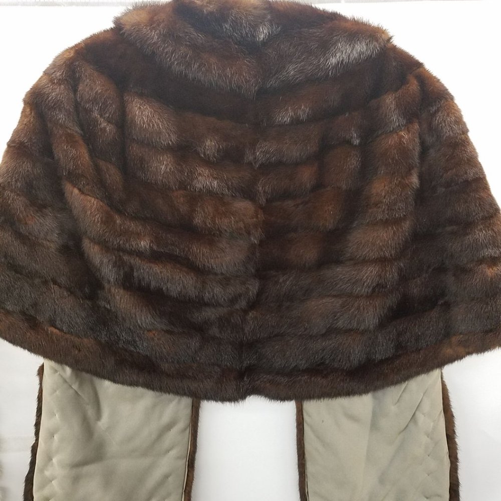 Vintage Brown Mink Shawl Wm O/S -A Real Beauty Photos Do Not Do This One Justice View 2